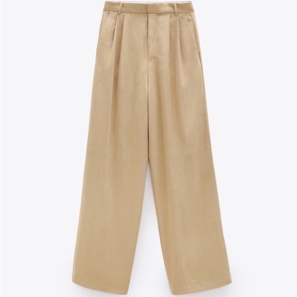 ZARA Pleated Wide Leg Trouser - Picture 2 of 6